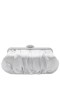 Women Nina Shoes Handbags | Concord New Silver Pleated Frame Clutch With Crystal Clasp