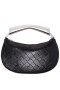 Women Nina Shoes Handbags | Cory Black Metallic Faux Woven Pu Handle Bag