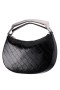 Women Nina Shoes Handbags | Cory Black Metallic Faux Woven Pu Handle Bag