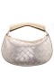 Women Nina Shoes Handbags | Cory Platino Metallic Faux Woven Pu Handle Bag