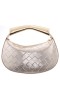 Women Nina Shoes Handbags | Cory Platino Metallic Faux Woven Pu Handle Bag