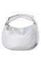 Women Nina Shoes Handbags | Cory Silver Metallic Faux Woven Pu Handle Bag