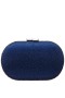 Women Nina Shoes Handbags | Dally Navy Allover Crystal Oval Minaudiere