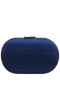 Women Nina Shoes Handbags | Dally Navy Allover Crystal Oval Minaudiere