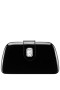 Women Nina Shoes Handbags | Danni Black Patent Large Crystal Embellished Tab Minaudiere