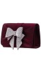 Women Nina Shoes Handbags | Etta Bordeaux Metallic Shine Fabric Clutch