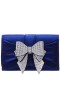 Women Nina Shoes Handbags | Etta Navy Metallic Shine Fabric Clutch