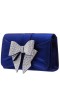 Women Nina Shoes Handbags | Etta Navy Metallic Shine Fabric Clutch