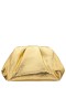 Women Nina Shoes Handbags | Eva Gold Metallic Pleated Frame Clutch