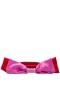 Women Nina Shoes Handbags | Eveie Red/pink Crystal Trimmed Satin Bow Bag