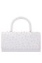 Women Nina Shoes Handbags | Gaia Ivory Satin/plastic Pearl Handle Satchel