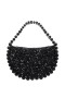 Women Nina Shoes Handbags | Halo Black Plastic Sequins/glass Crystal Handle Bag