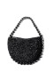 Women Nina Shoes Handbags | Halo Black Plastic Sequins/glass Crystal Handle Bag