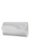 Women Nina Shoes Handbags | Hope Silver Allover "squares" Crystal Clutch
