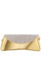 Women Nina Shoes Handbags | Joselyn Gold Crystal Flap Mirror Metallic Patent Clutch Bag