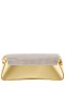 Women Nina Shoes Handbags | Joselyn Gold Crystal Flap Mirror Metallic Patent Clutch Bag