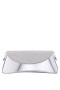 Women Nina Shoes Handbags | Joselyn Silver Crystal Flap Mirror Metallic Patent Clutch Bag