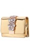 Women Nina Shoes Handbags | Kaia Gold Patent Pu/glass Crystal Clutch