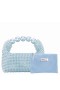 Women Nina Shoes Handbags | Kiki Icy Blue Plastic Pearl Hobo Bag
