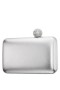 Women Nina Shoes Handbags | Kimberly Silver Metallic Minaudiere With Crystal Clasp