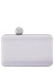 Women Nina Shoes Handbags | Kimberly Silver Satin Minaudiere With Crystal Clasp