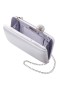 Women Nina Shoes Handbags | Kimberly Silver Satin Minaudiere With Crystal Clasp