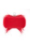 Women Nina Shoes Handbags | Lara Red Rouge Feather Embellished Minaudiere