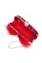 Women Nina Shoes Handbags | Lara Red Rouge Feather Embellished Minaudiere