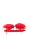 Women Nina Shoes Handbags | Lara Red Rouge Feather Embellished Minaudiere