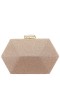 Women Nina Shoes Handbags | Molly Nude Geometric Metallic Glitter Minaudiere