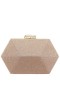 Women Nina Shoes Handbags | Molly Nude Geometric Metallic Glitter Minaudiere