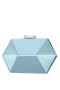 Women Nina Shoes Handbags | Molly Sea Green Geometric Mirror Metallic Patent Minaudiere