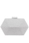 Women Nina Shoes Handbags | Molly Silver Geometric Metallic Glitter Minaudiere