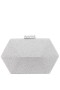 Women Nina Shoes Handbags | Molly Silver Geometric Metallic Glitter Minaudiere