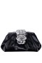 Women Nina Shoes Handbags | Myla Black Pu/glass Crystal Frame Clutch