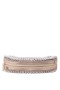 Women Nina Shoes Handbags | Reagan Gold Metallic Fabric/glass Crystal/plastic Pearl Zip Clutch