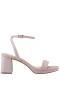 Women Nina Shoes Platforms | Bergen Nude Glitter Net Block-heel Platform Sandals With Ankle Strap