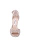 Women Nina Shoes Platforms | Francia Taupe Metallic Suedette With Rhinestones Ultra-high Platform Sandals With Ankle-strap