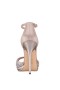 Women Nina Shoes Platforms | Francia Taupe Metallic Suedette With Rhinestones Ultra-high Platform Sandals With Ankle-strap
