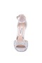 Women Nina Shoes Platforms | Francia True Silver Metallic Suedette With Rhinestones Ultra-high Platform Sandals With Ankle-strap