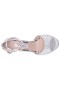 Women Nina Shoes Platforms | Francia True Silver Metallic Suedette With Rhinestones Ultra-high Platform Sandals With Ankle-strap