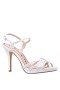 Women Nina Shoes Platforms | Rosa Ivory Satin With Clear Crystals High-heel Platform Sandals With Ankle-strap