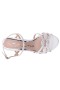 Women Nina Shoes Platforms | Rosa Ivory Satin With Clear Crystals High-heel Platform Sandals With Ankle-strap