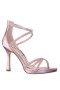 Women Nina Shoes Platforms | Ryann Icy Pink Metallic Foil With Matching Crystals High-heel Platform Sandals With Back Zip