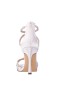Women Nina Shoes Platforms | Ryann Ivory Satin With Clear Crystals High-heel Platform Sandals With Back Zip