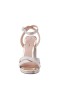 Women Nina Shoes Platforms | Secelia Platino Textured Foil Block-heel Platform Sandals With Ankle-strap