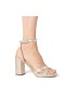 Women Nina Shoes Platforms | Secelia Platino Textured Foil Block-heel Platform Sandals With Ankle-strap