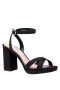 Women Nina Shoes Platforms | Shelia Black Glitter Net Block-heel Platform Sandals With Ankle-strap