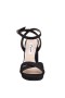 Women Nina Shoes Platforms | Shelia Black Glitter Net Block-heel Platform Sandals With Ankle-strap