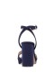 Women Nina Shoes Platforms | Shelia New Navy Satin Block-heel Platform Sandals With Ankle-strap
